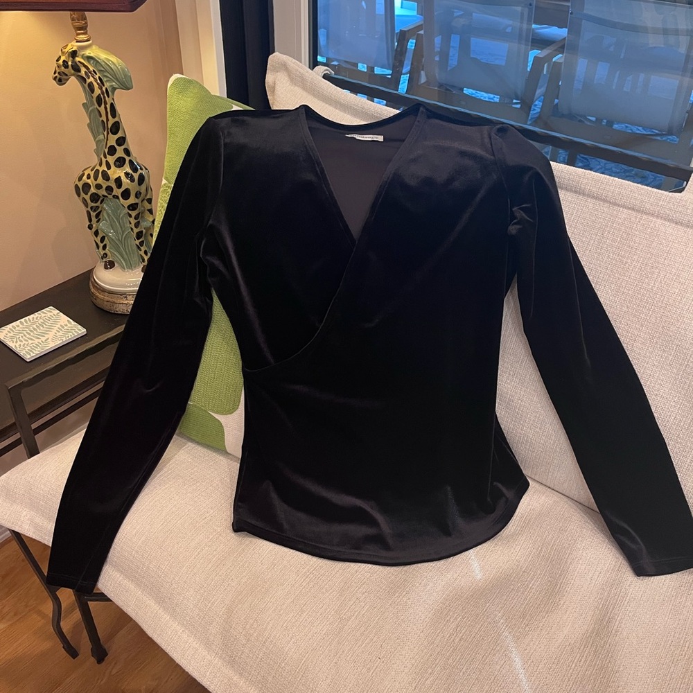Sundance Black Velvet Wrap Blouse